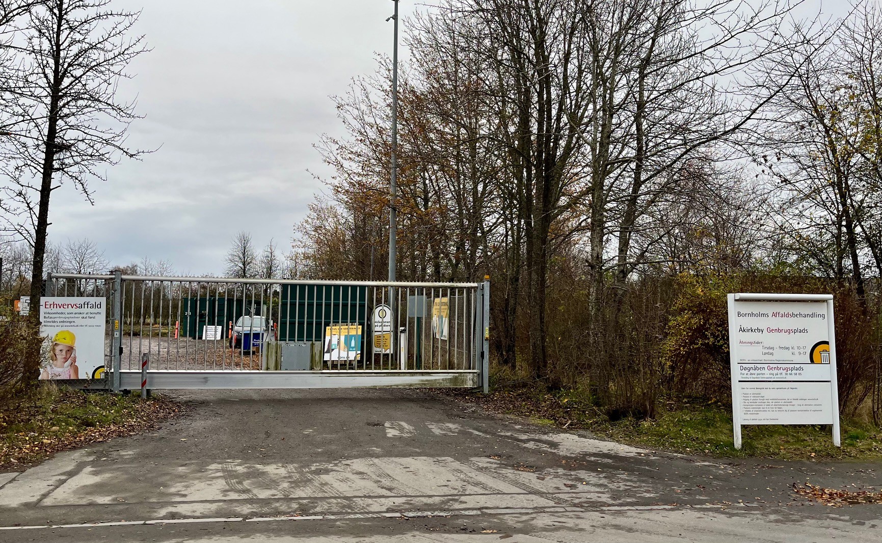 Aakirkeby genbrugsplads-lukket